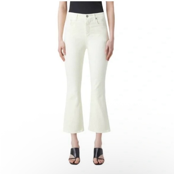 Closed Hi-Sun White Denim High-Waist Cropped Flare Leg Jeans Size 32 - Picture 1 of 11
